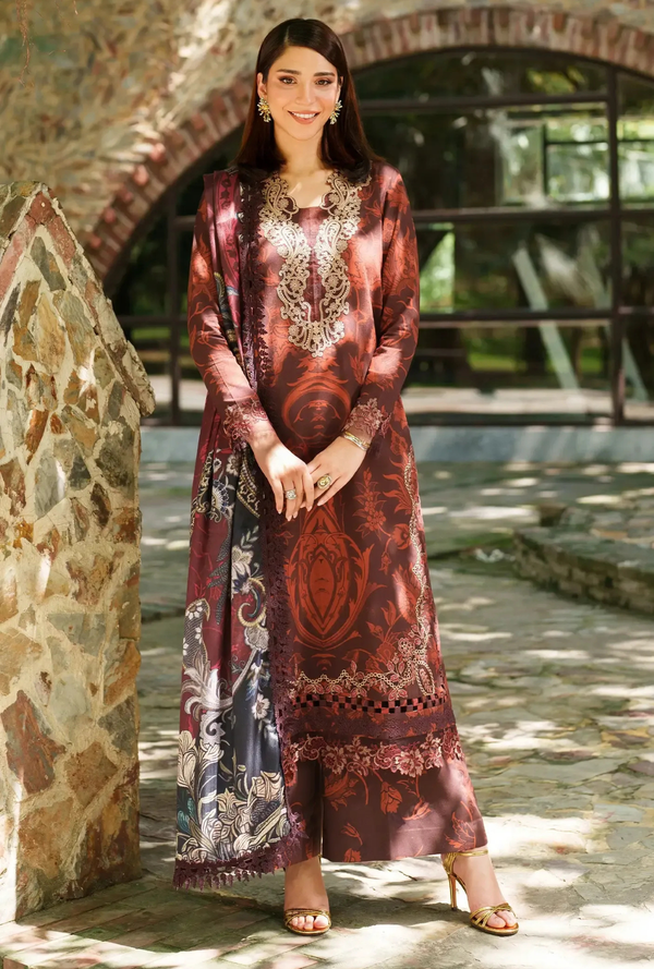Crimson Chill - Meraki Winter Unstitched - Asifa & Nabeel