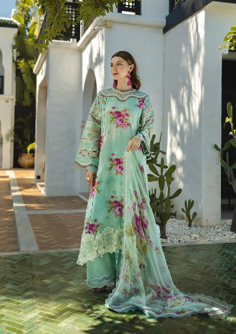 ETS - 03A Turquoise - Signature Embroidered Lawn - Elaf Premium