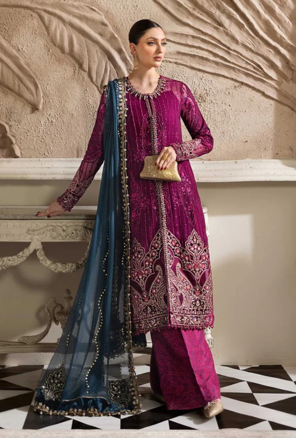 D02- Embroidered Chiffon Unstitched - Maria.B
