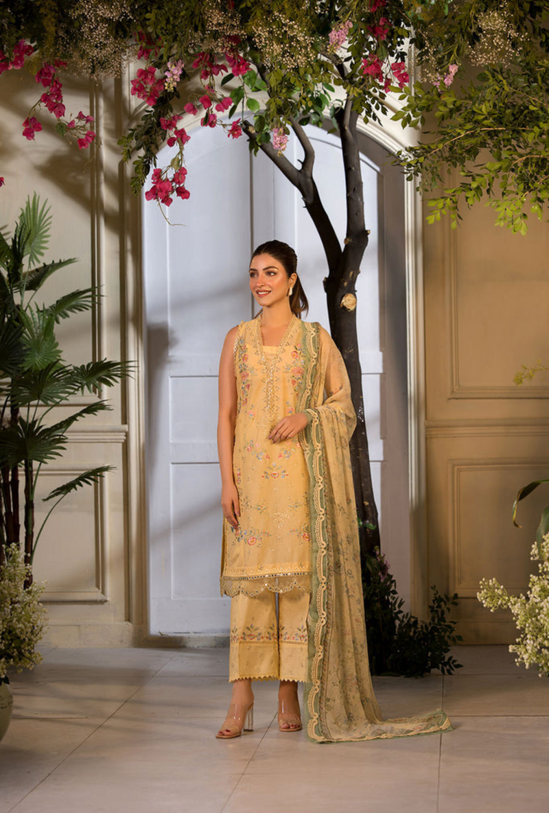 VT25-1B - Vital Unstitched Lawn`25 - Sobia Nazir