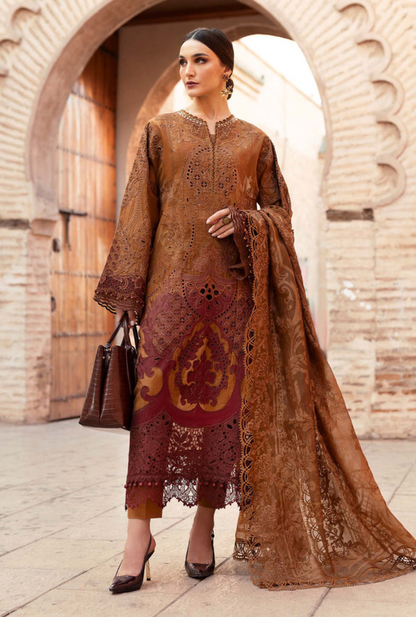 D-2501-B - Voyage a`Luxury Unstitched Lawn `25 - Maria.B