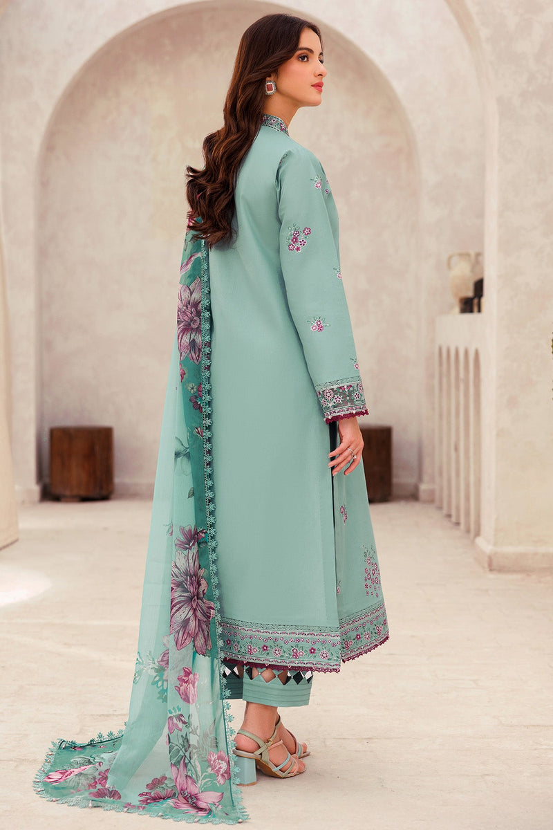 Cyan Whisper - Bahar Embroidered Lawn - Farasha