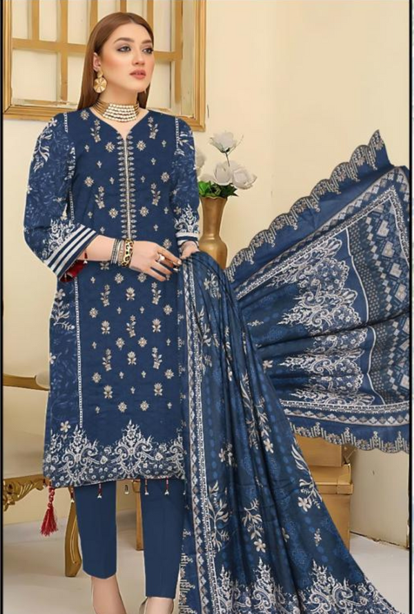 D-04 - Linen Cut Work Embroidered - Bin Sultan