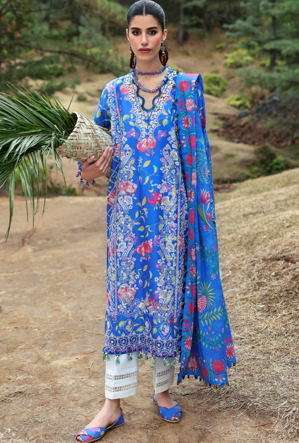 Zayana (ZL25-01 B) - Neelum Unstitched Lawn`25 - Zaha