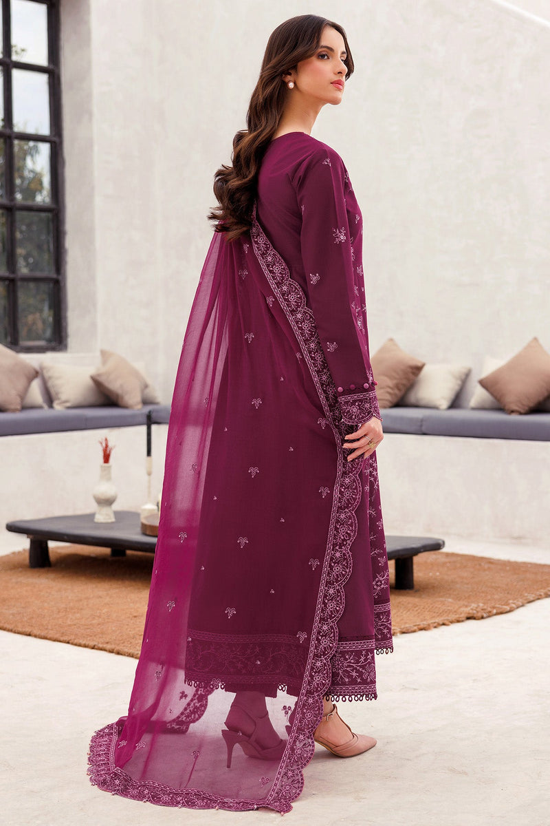 Regal Plum - Bahar Embroidered Lawn - Farasha