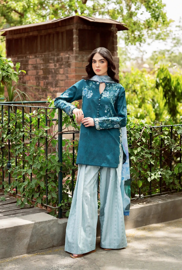 D-03 - Lush Serenity - Yakin Unstitched Lawn - Asifa & Nabeel