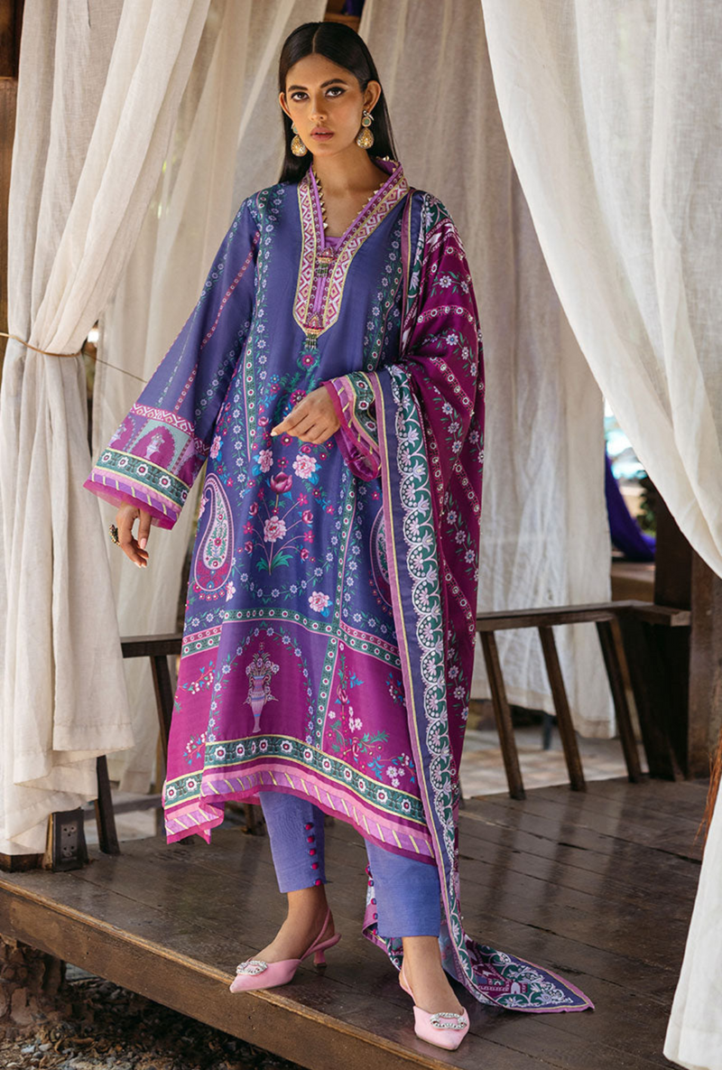 Indigo - Nirvana Unstitched Silk - Mushq