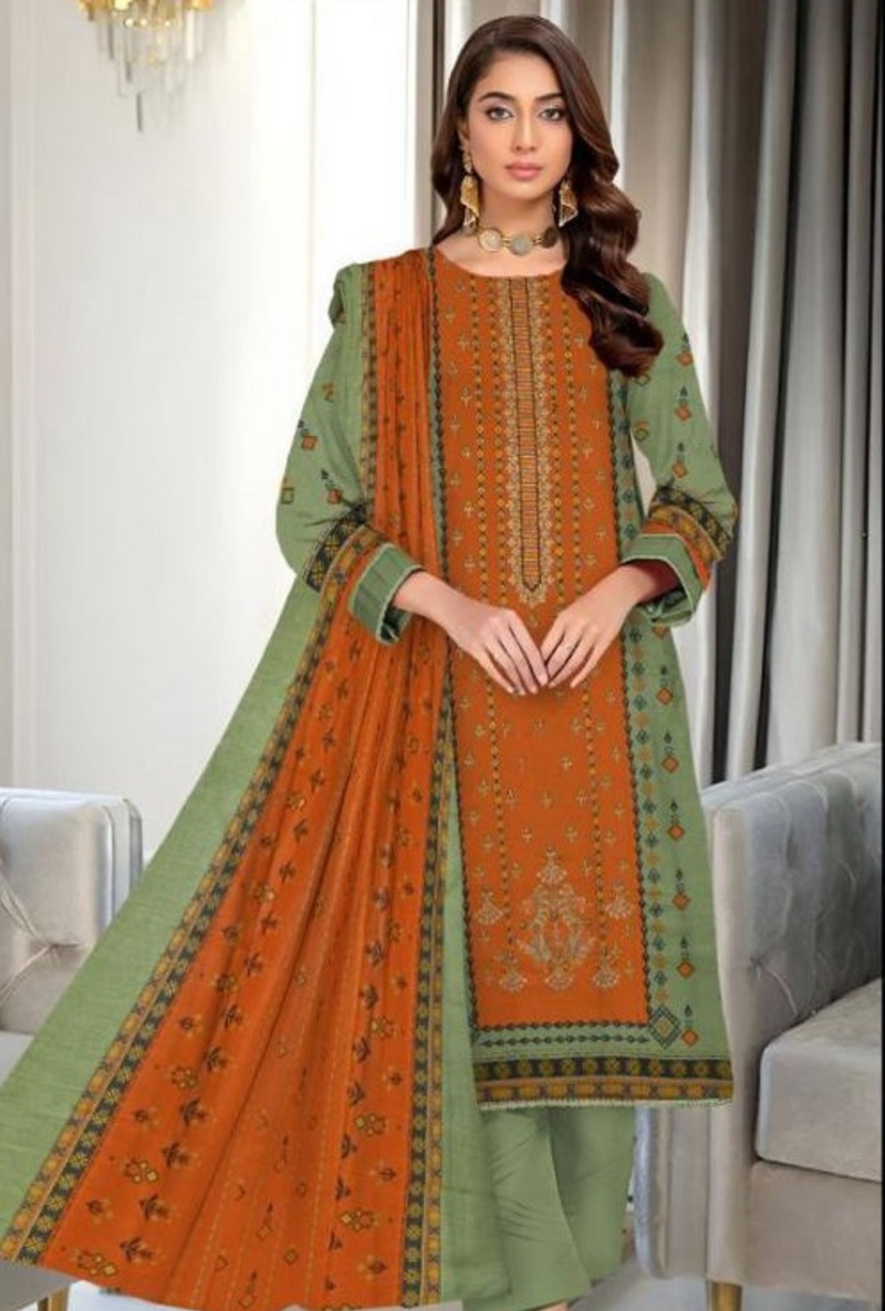 D-90745-C - Khaddar Embroidered - Edenrobe