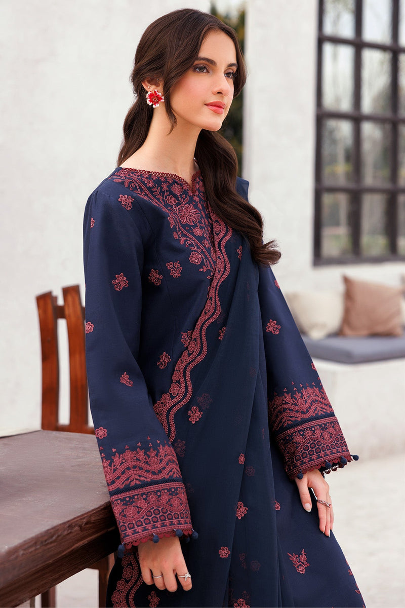 Cobalt Charm - Bahar Embroidered Lawn - Farasha