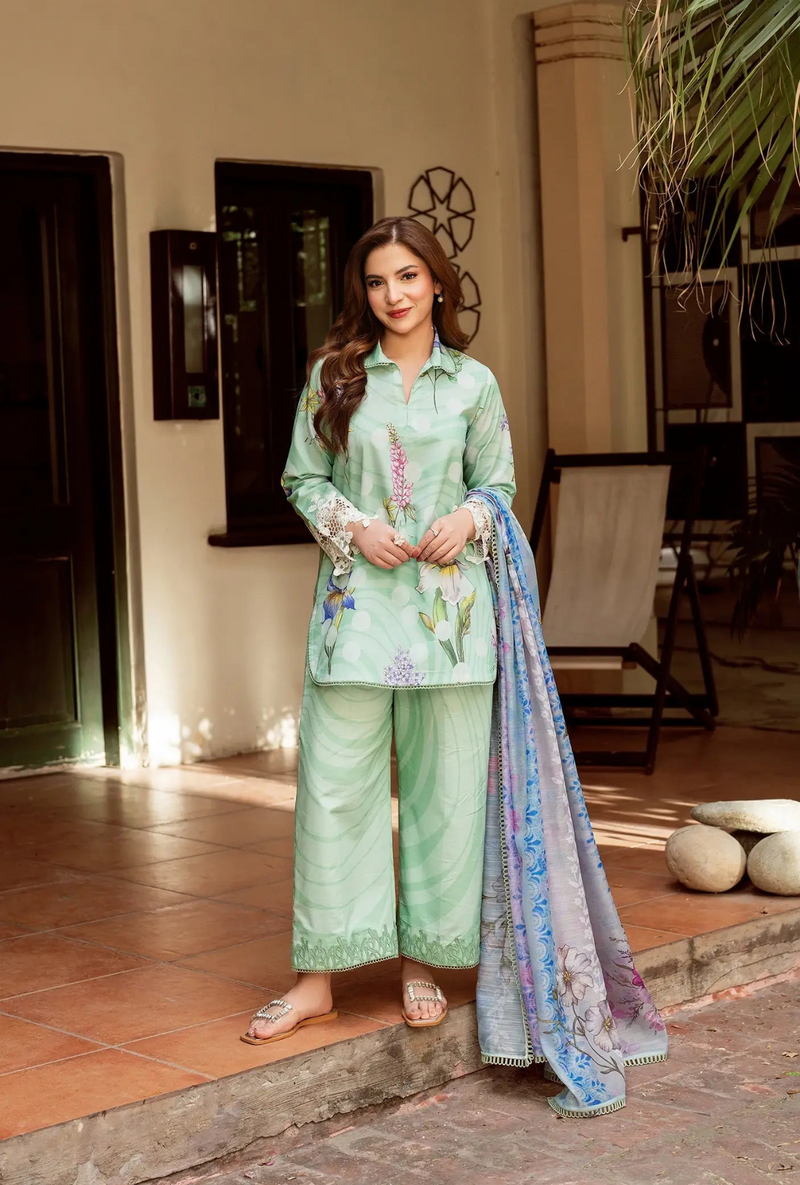 D-04 - Floral Mist - Yakin Unstitched Lawn - Asifa & Nabeel