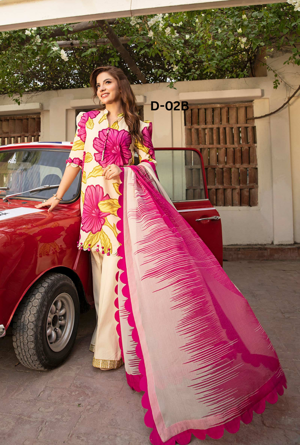 D02-B - M Basics Unstitched Lawn- Maria B