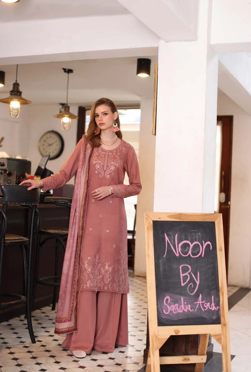 D2 - B - Noor Winter Embroidered Printkhaas - Noor by Sadia Asad
