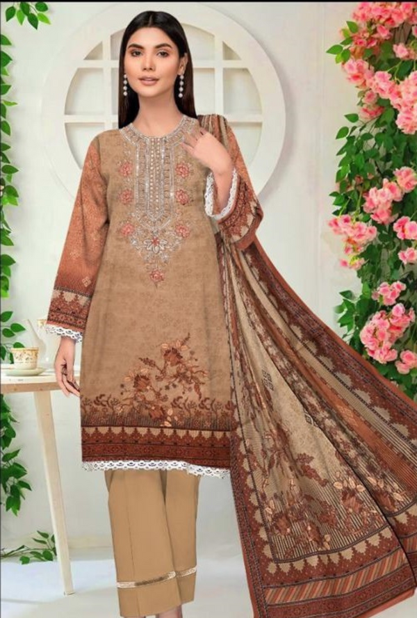 D-90013-A - Khaddar Embroidered - Bin Sudais