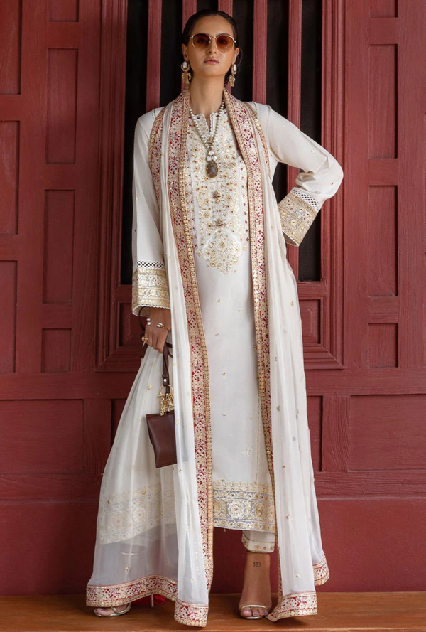 Elnaz - Nuvera Unstitched Raw Silk - Mushq Hemline