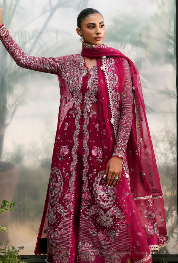 Rowan  - La Fuchsia Festive Unstitched - Afrozeh
