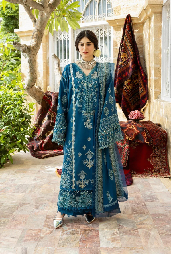 05 - Cyara - Karandi With Embroidered Chiffon - Kahf