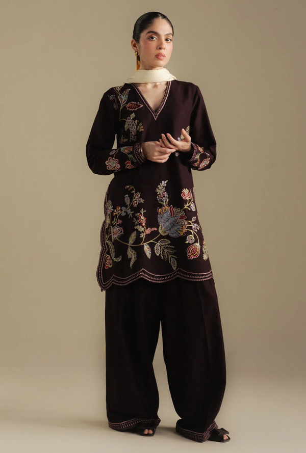 3A-Berry - Coco Winter Unstitched - Zara Shahjahan