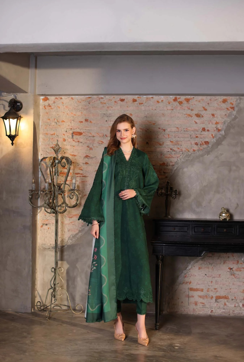 D3 - A - Noor Winter Embroidered Printkhaas - Noor by Sadia Asad