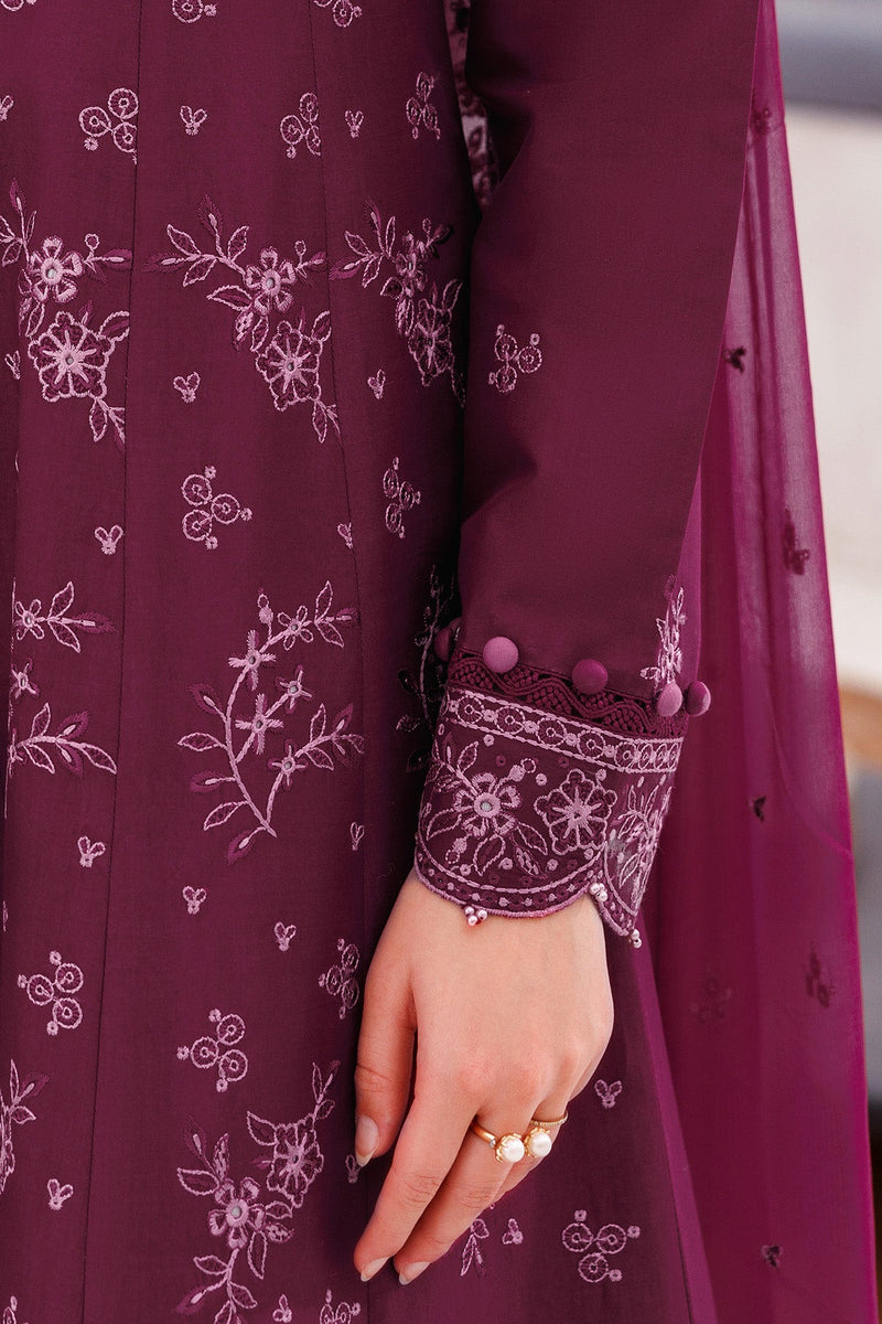 Regal Plum - Bahar Embroidered Lawn - Farasha