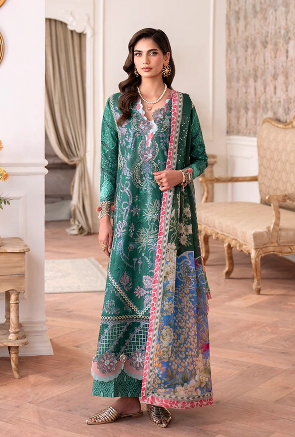 Maham 3B - Aezel Embroidered Cambric - Roheenaz