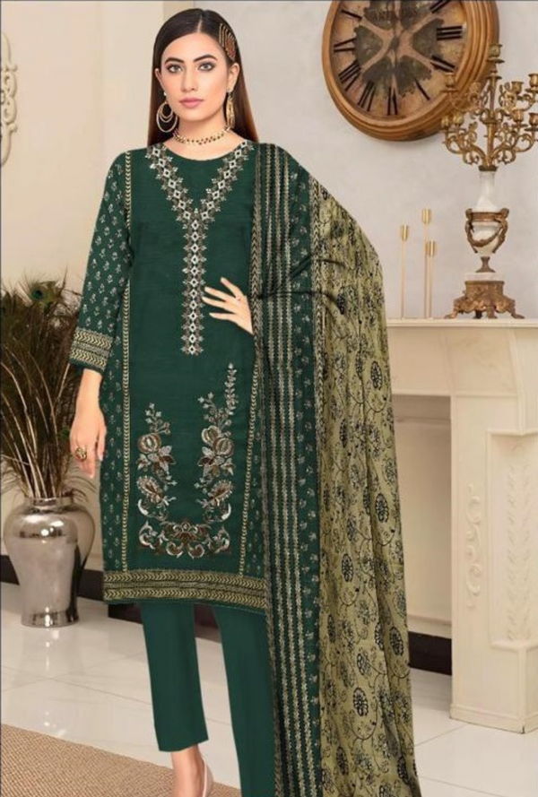 D-90018-A - Khaddar Embroidered - Bin Sudais