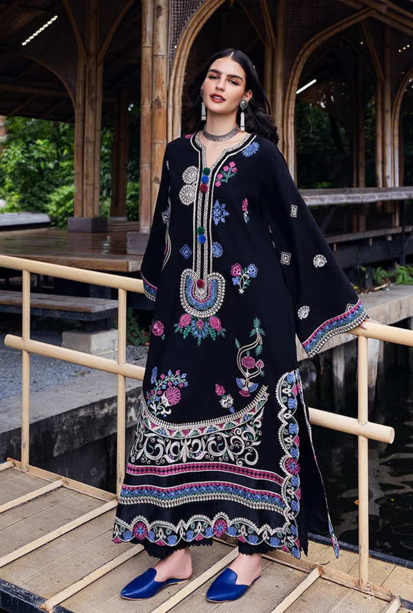 Midnight Rune - Symphony Karandi Unstitched - Mushq Hemline