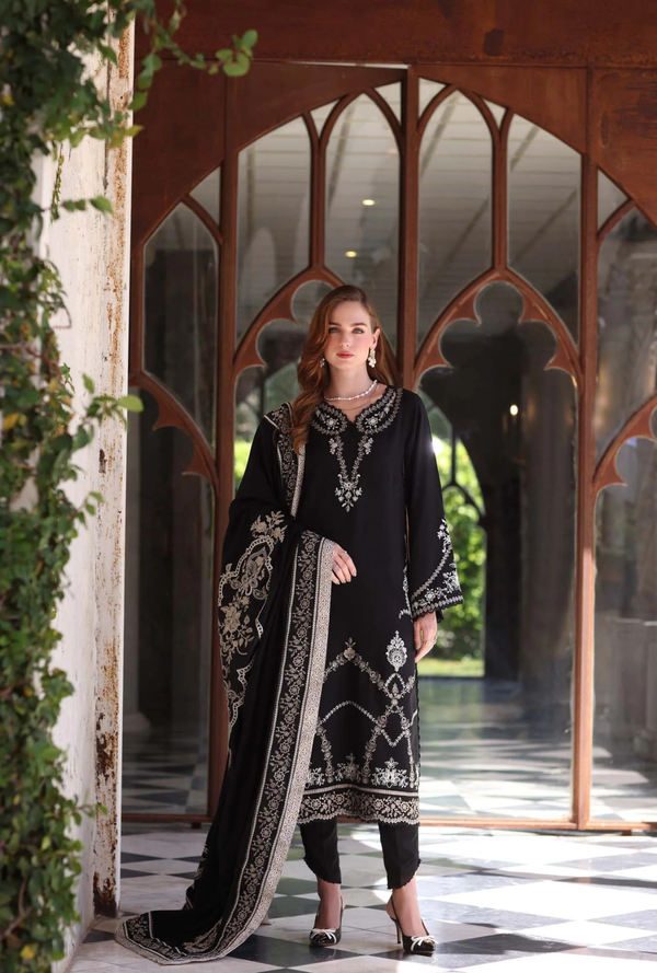 Obsidian - Noor Winter Pashmina Shawls - Noor by Saadia Asad