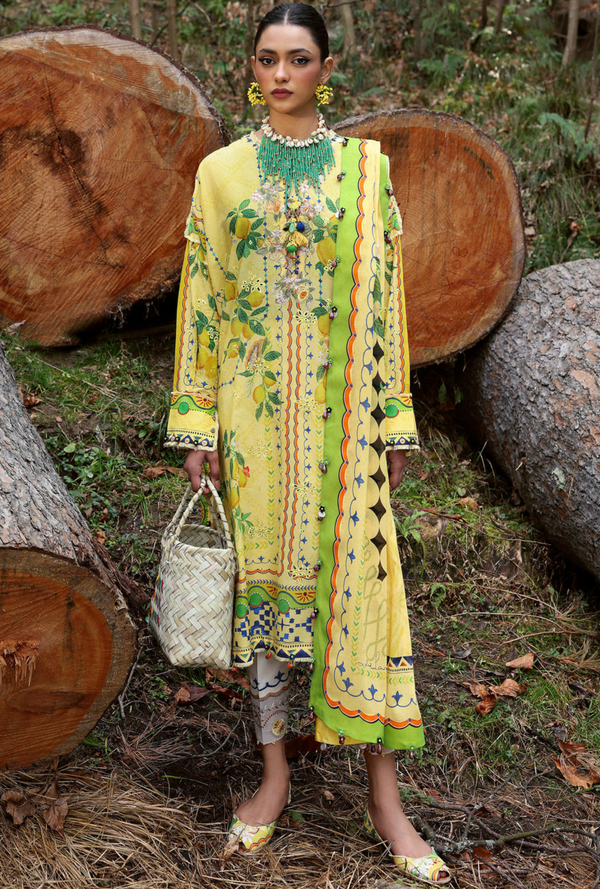 Dahlia (ZL25-04 A) - Neelum Unstitched Lawn`25 - Zaha