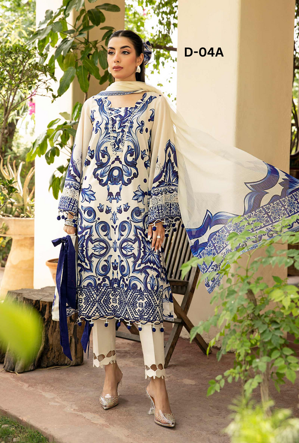 D04-A - M Basics Unstitched Lawn- Maria B