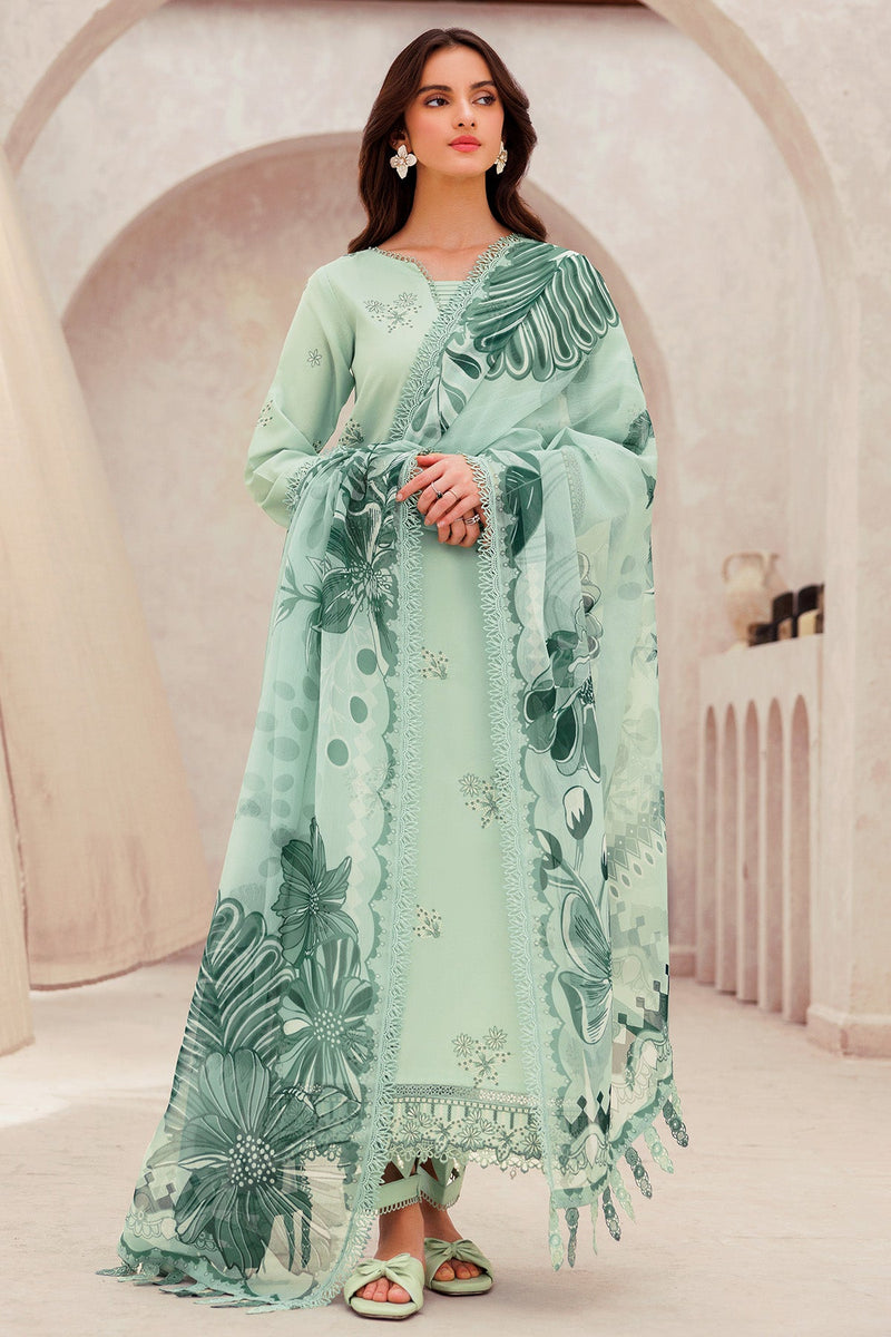 Aqua Cascade - Bahar Embroidered Lawn - Farasha