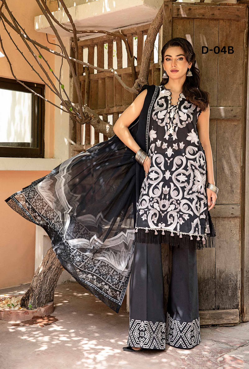 D04-B - M Basics Unstitched Lawn- Maria B