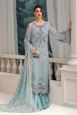 D08- Embroidered Chiffon Unstitched - Maria.B
