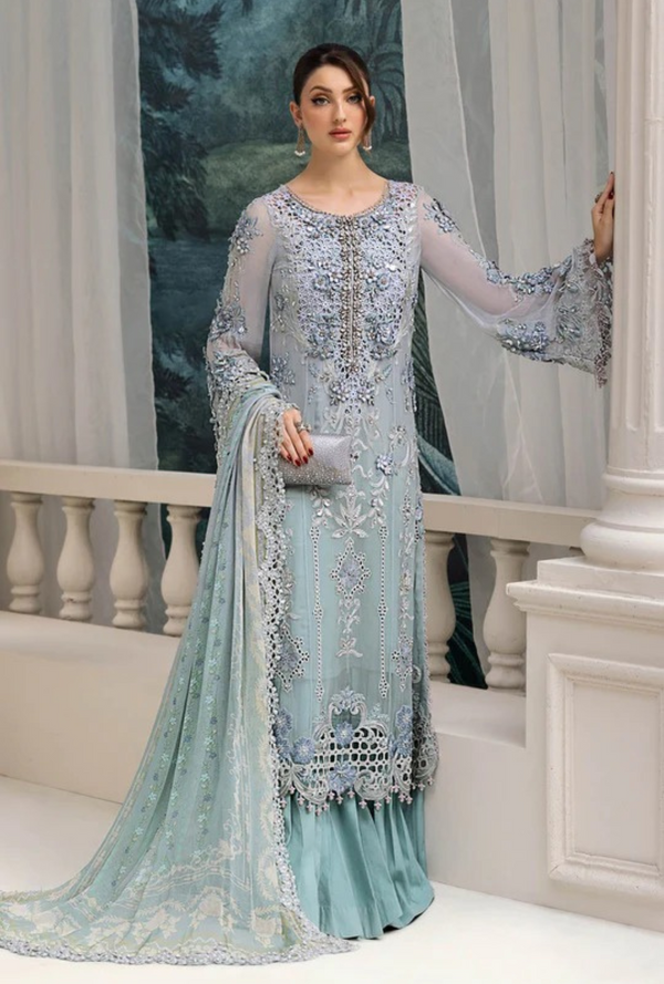 D08- Embroidered Chiffon Unstitched - Maria.B