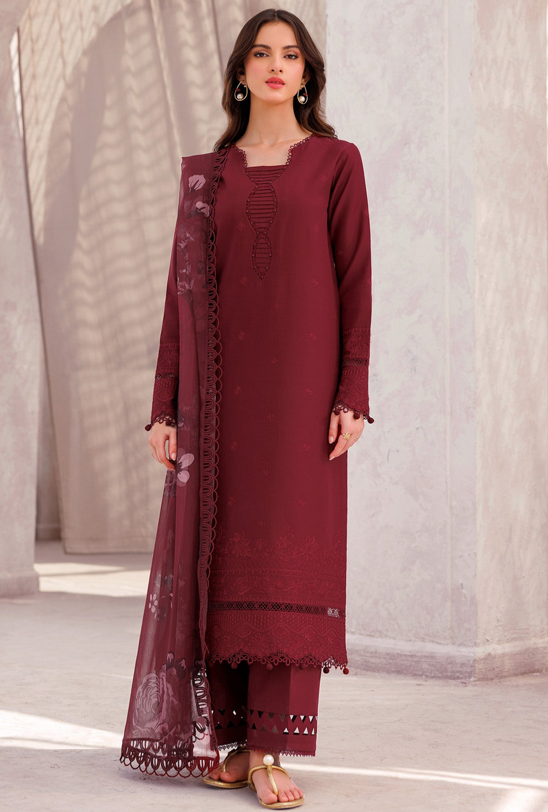 Regal Orchid - Bahar Embroidered Lawn - Farasha