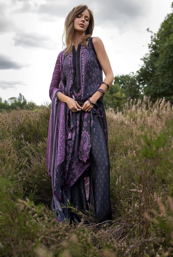 D 08 - Silk Satin Unstitched - Sobia Nazir