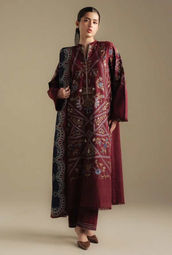 4B-Coral - Coco Winter Unstitched - Zara Shahjahan