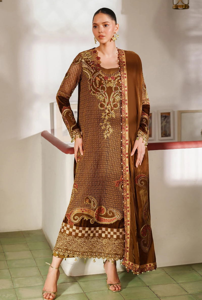 Cedar-08 - Pashmina Luxe Unstitched - Asifa & Nabeel