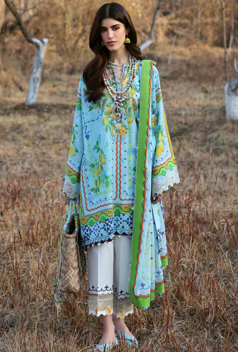 Dahlia (ZL25-04 B) - Neelum Unstitched Lawn`25 - Zaha