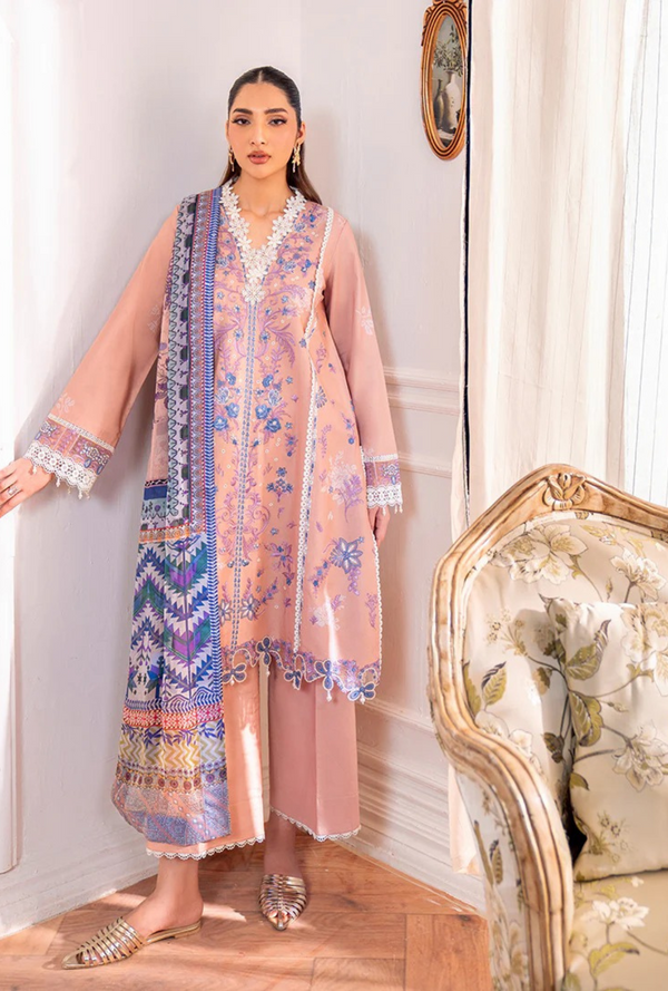 Wareesha 4B - Aezel Embroidered Cambric - Roheenaz