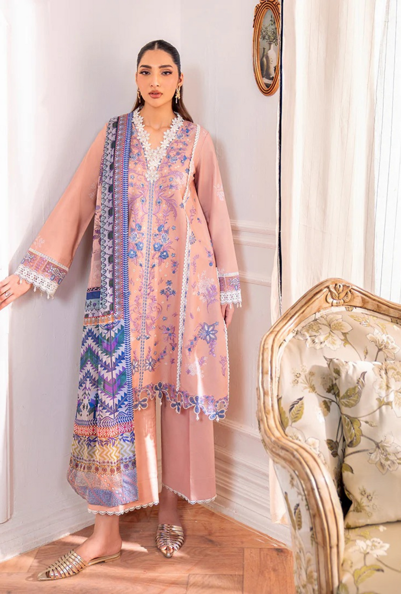 Wareesha 4B - Aezel Embroidered Cambric - Roheenaz