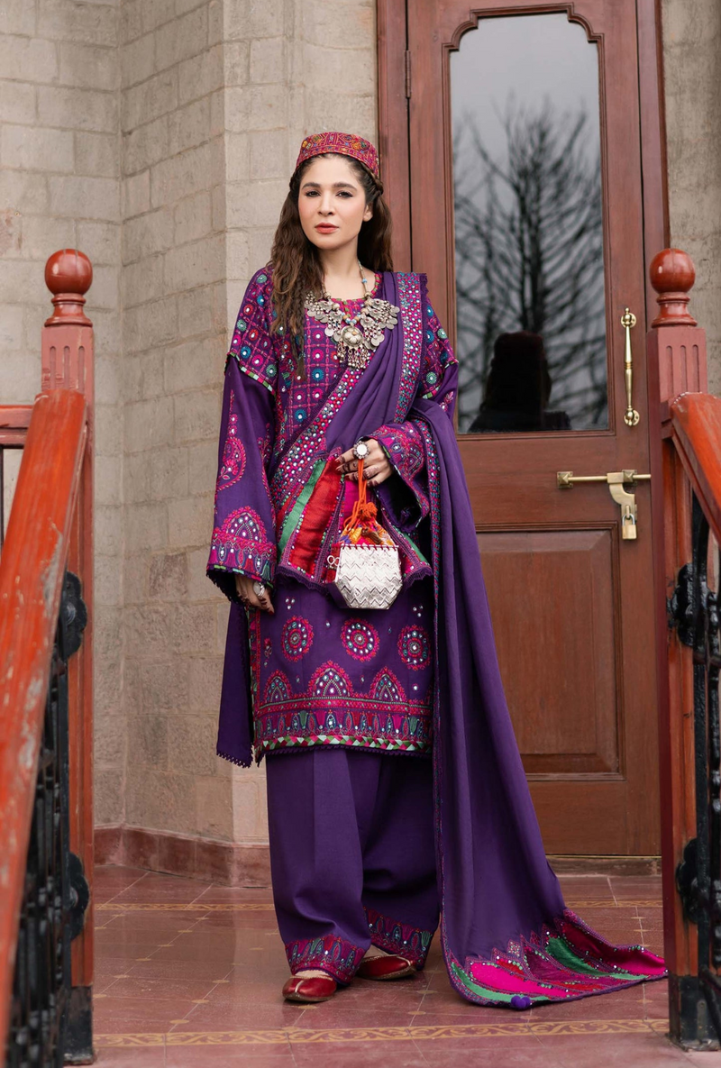 Plum - Winter Shawl`24 - Maryam Hussain