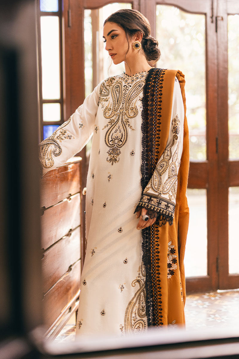 Ivory Whisper - Symphony Unstitched Karandi - Mushq