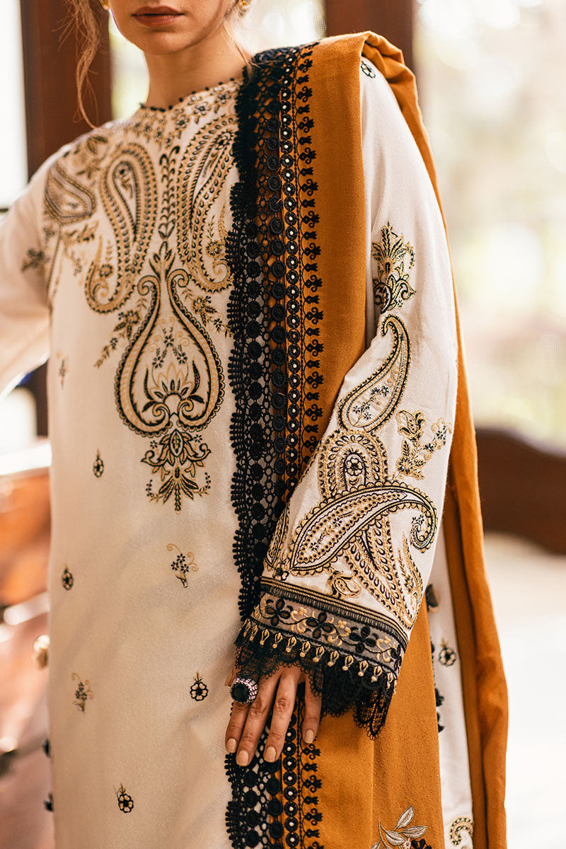 Ivory Whisper - Symphony Unstitched Karandi - Mushq