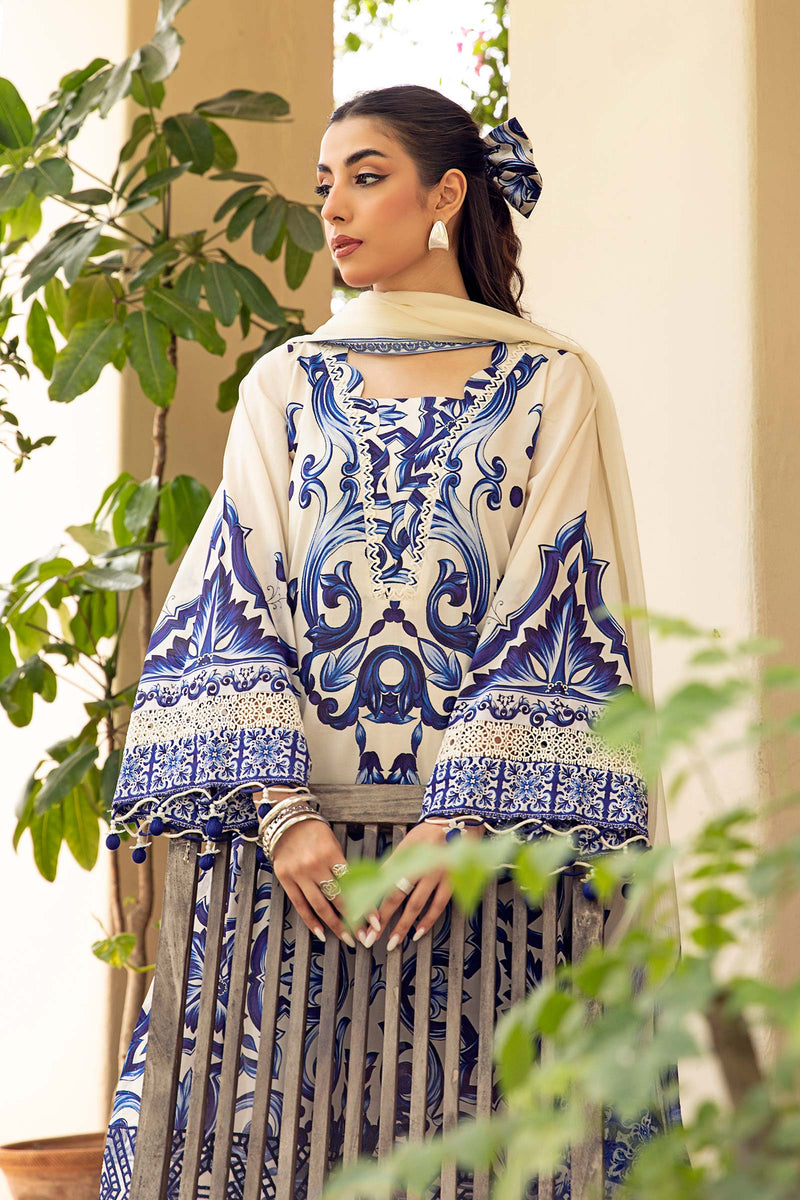 D04-A - M Basics Unstitched Lawn- Maria B