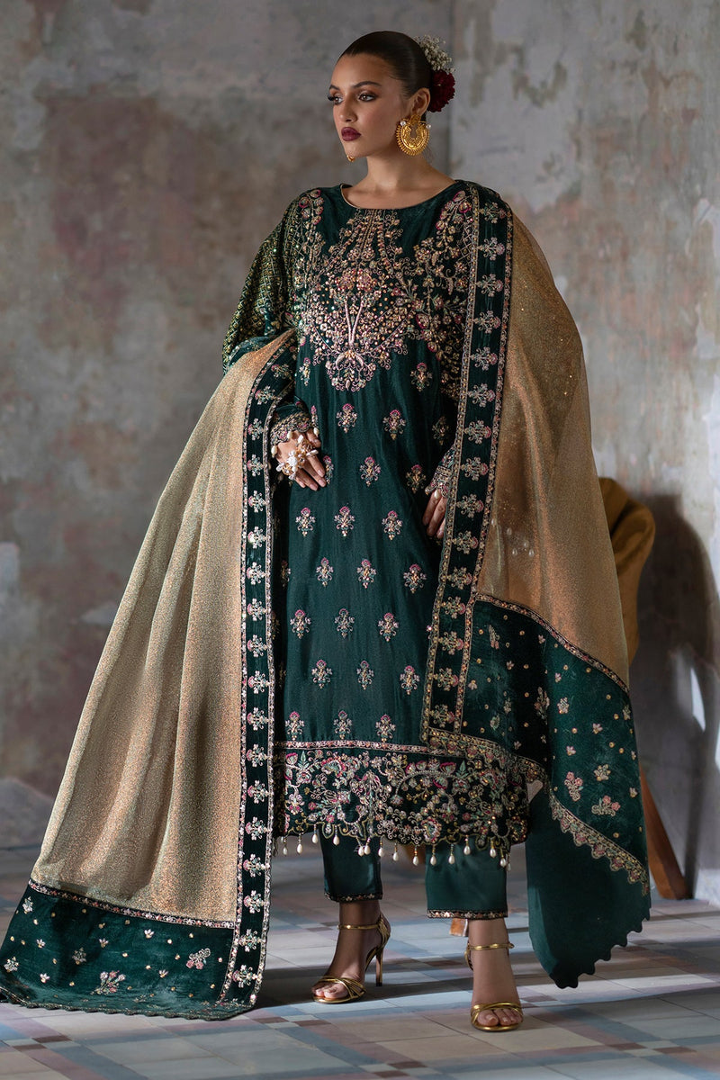 Nisha - Saanjh Unstitched velvet - Emaan Adeel