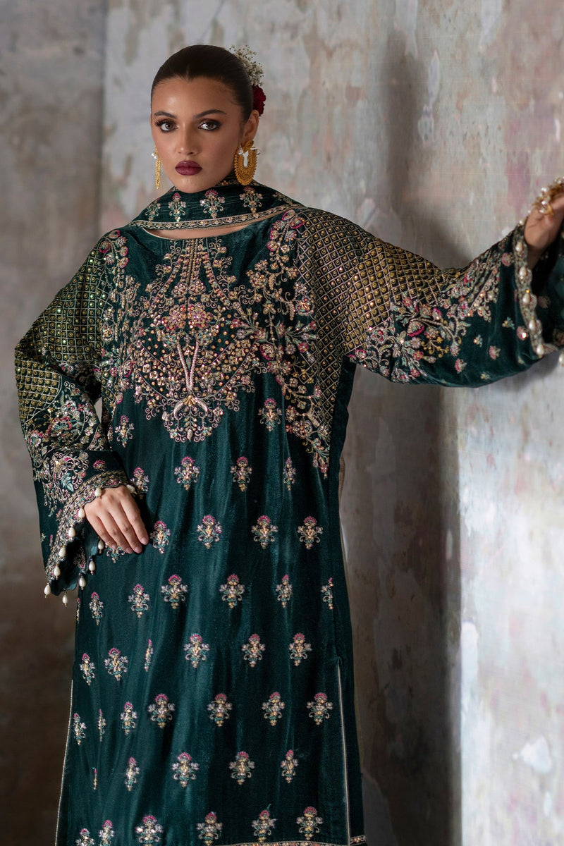 Nisha - Saanjh Unstitched velvet - Emaan Adeel