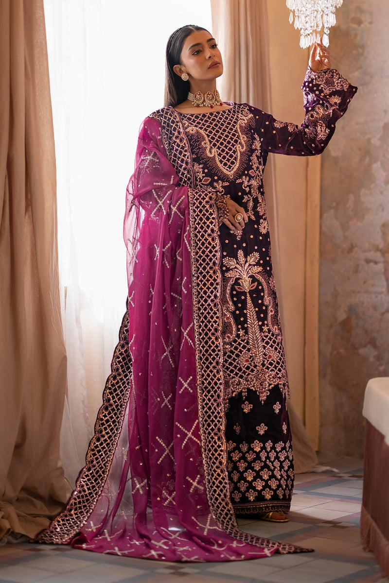 Anika - Saanjh Unstitched velvet - Emaan Adeel