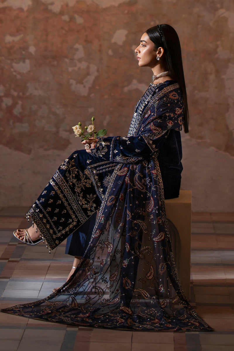 Roshni - Saanjh Unstitched velvet - Emaan Adeel