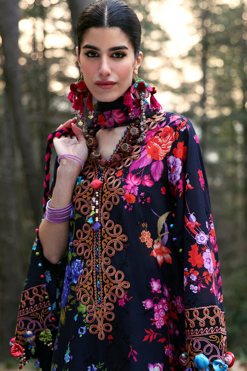 Alya (ZL25-07 A) - Neelum Unstitched Lawn`25 - Zaha