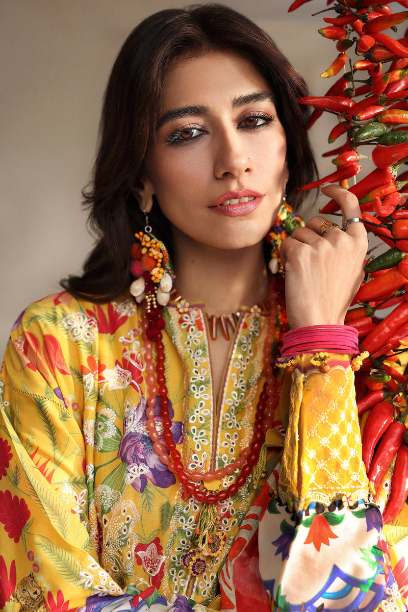 Zaraah (ZL25-08 A) - Neelum Unstitched Lawn`25 - Zaha